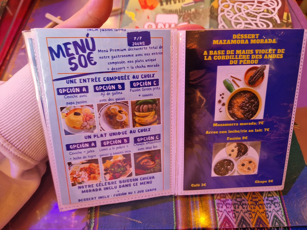 INCA fusion latina menu 6