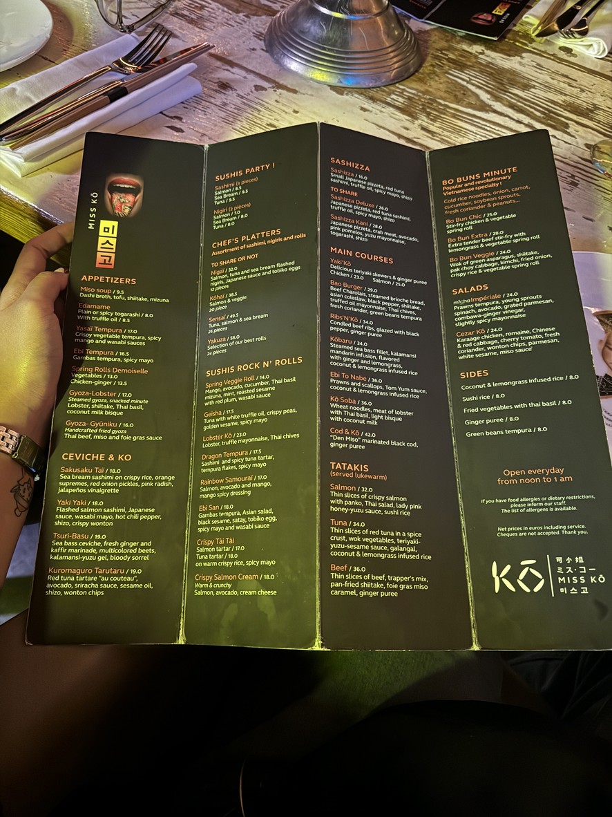 Miss Kô menu 1