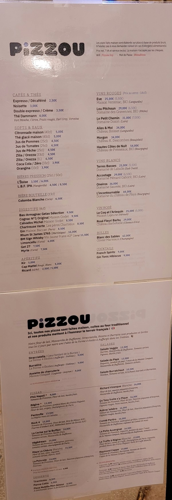 Pizzou Issy menu 3