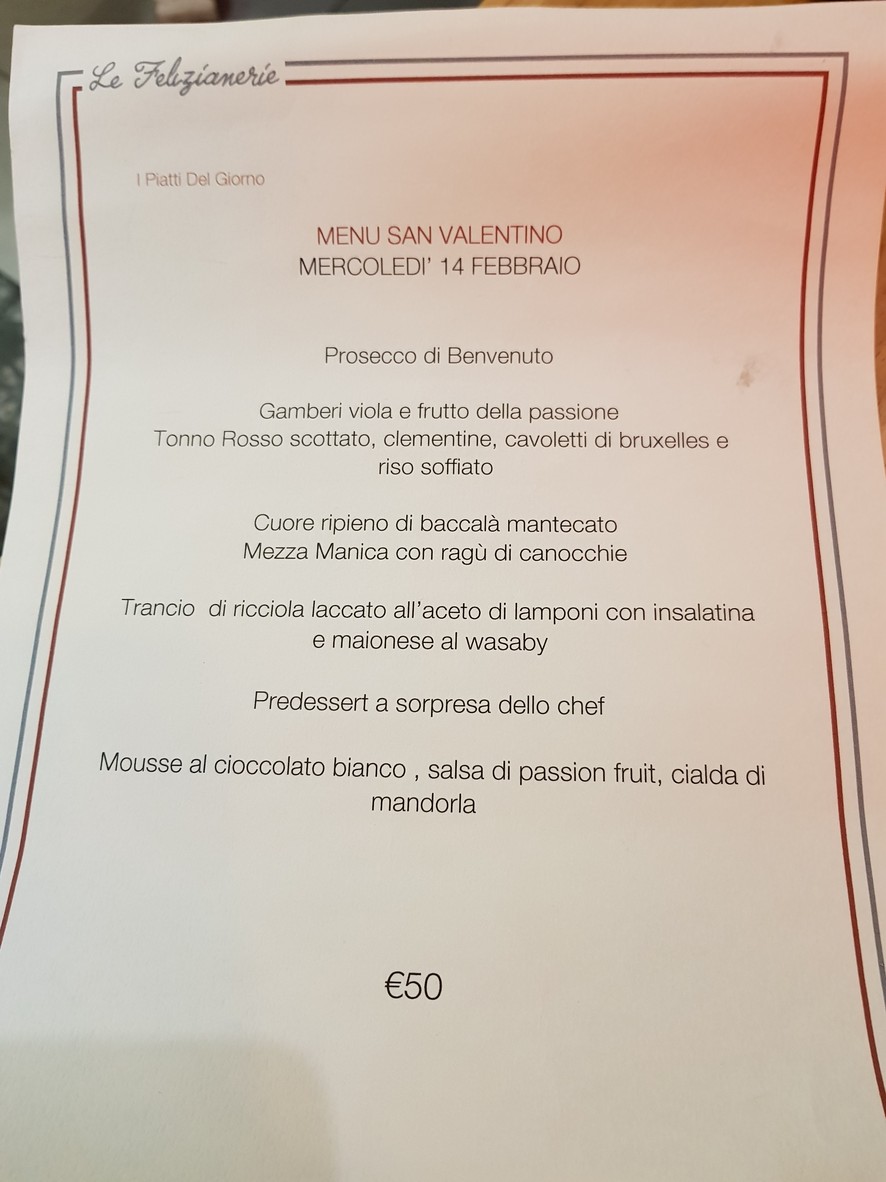 Forno Feliziani menu 1
