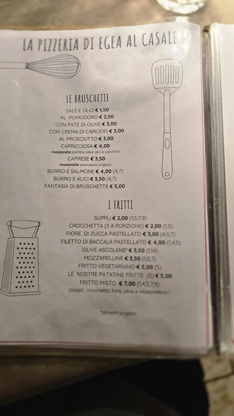 Egea Al Casale menu 3