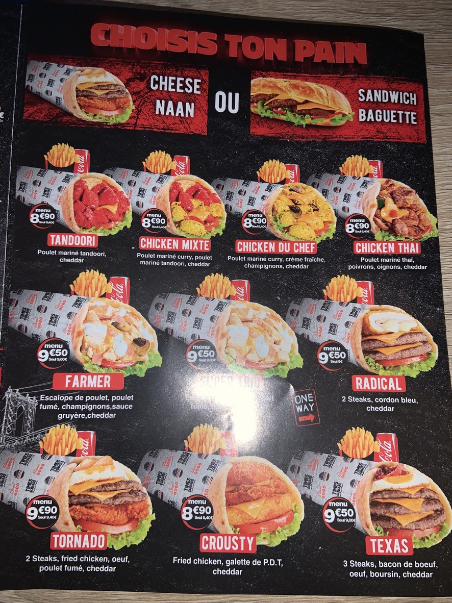 Times Square® - Paris 75 I Restaurante de hamburguesas I Smash burgers I Naan Burgers I Naan'Dwich menu 3