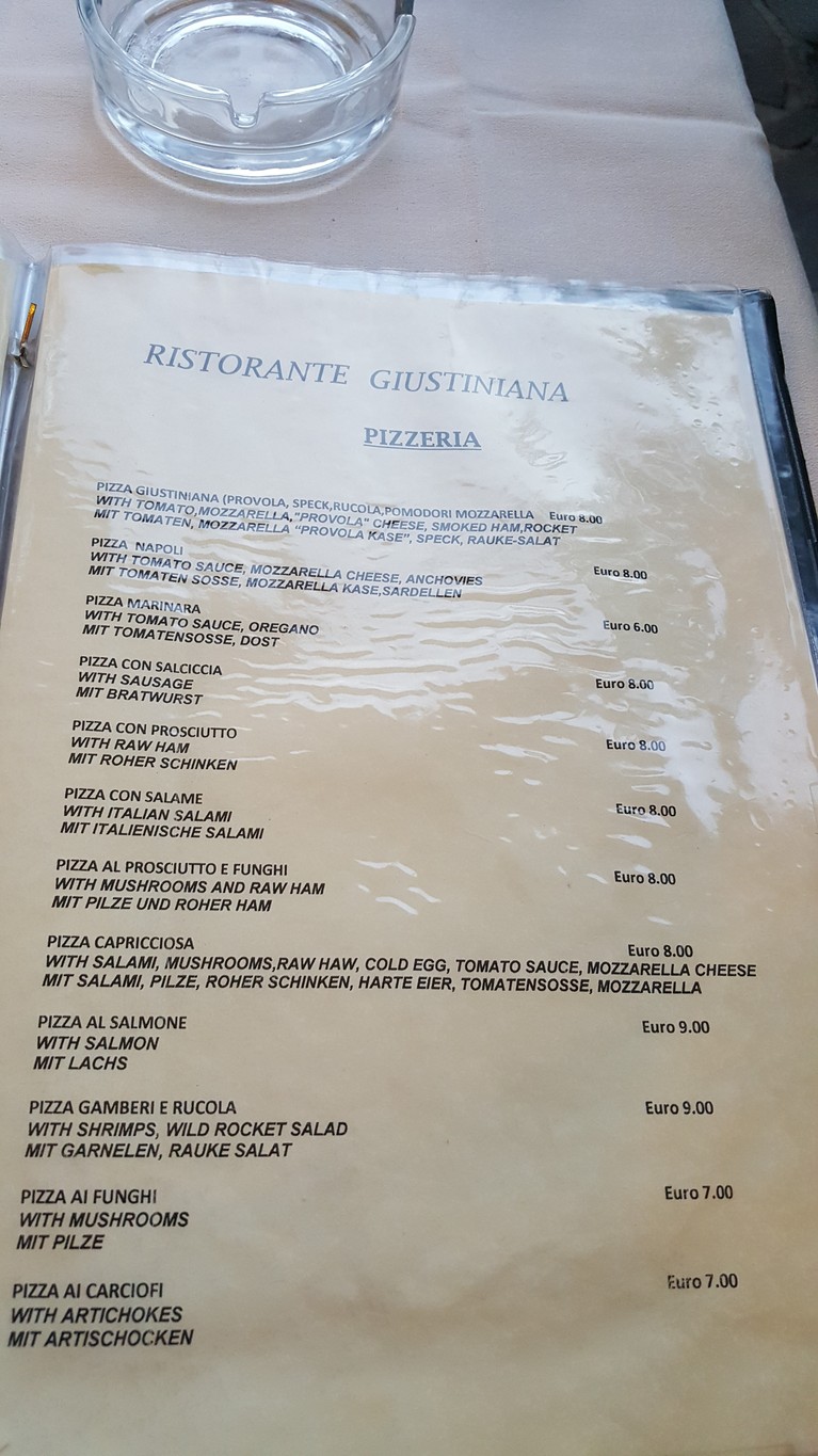 Giustiniana menu 2
