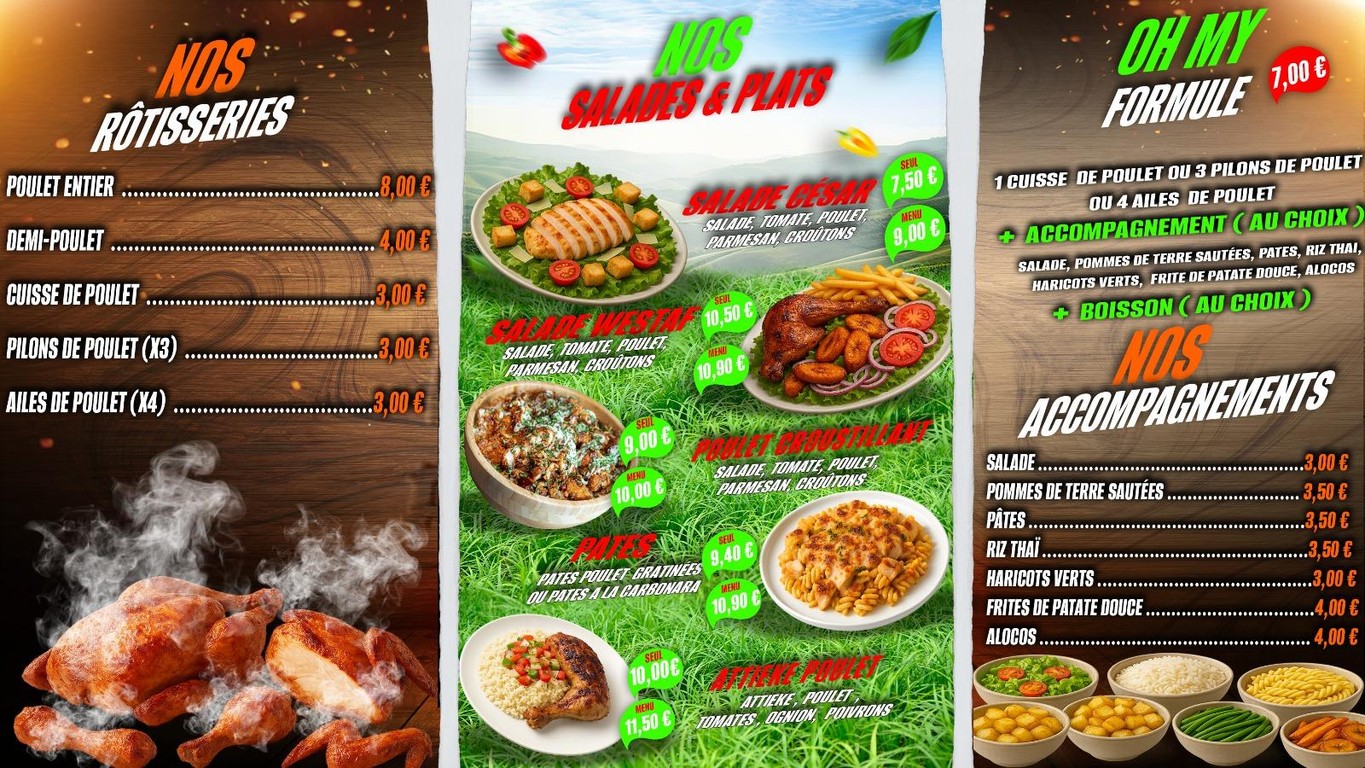 Oh My Poulet ! menu 2