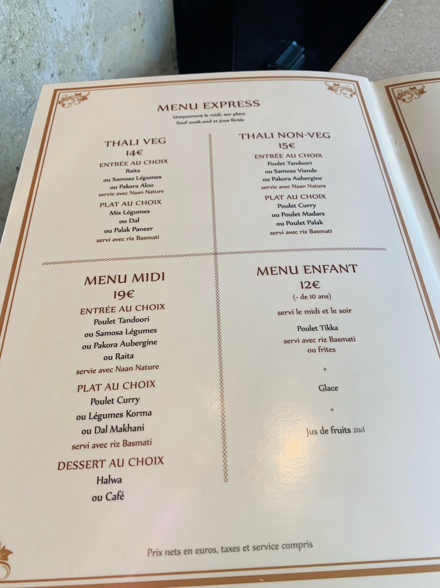 Le Haveli menu 2