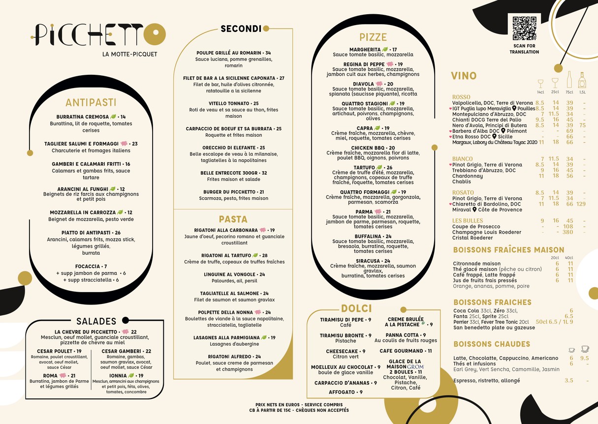 Picchetto menu 1