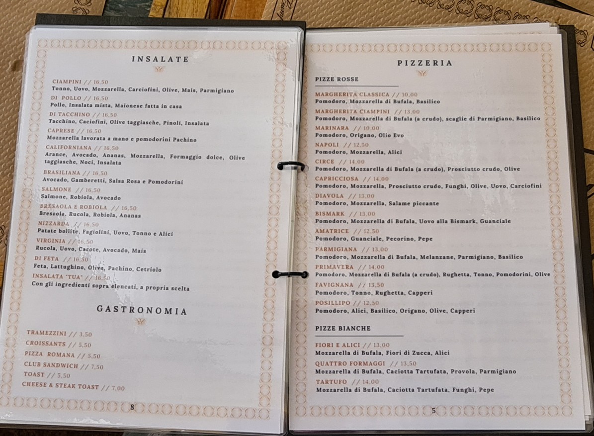 Ciampini Bistrot menu 4