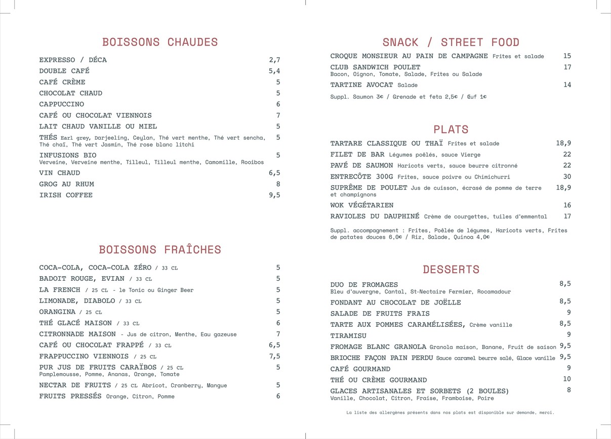 Café Juliette menu 2