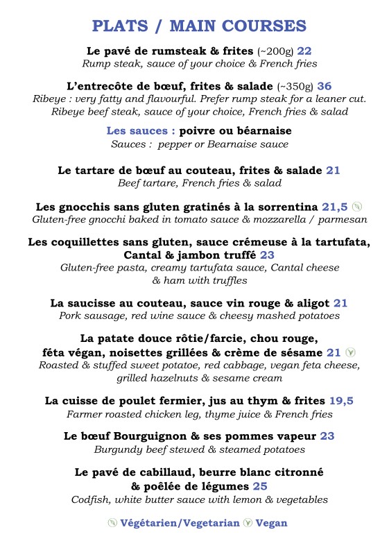 Café Madame menu 3