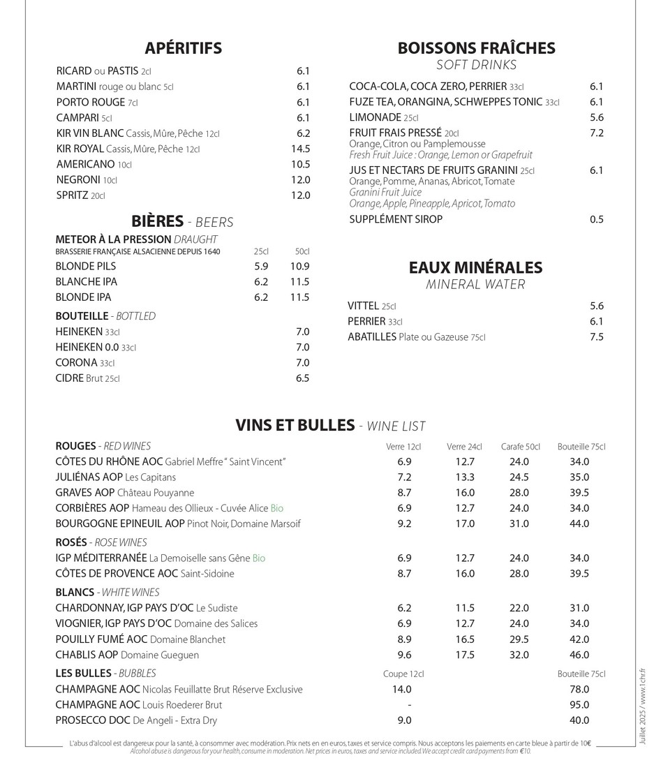 Les Mouettes menu 2