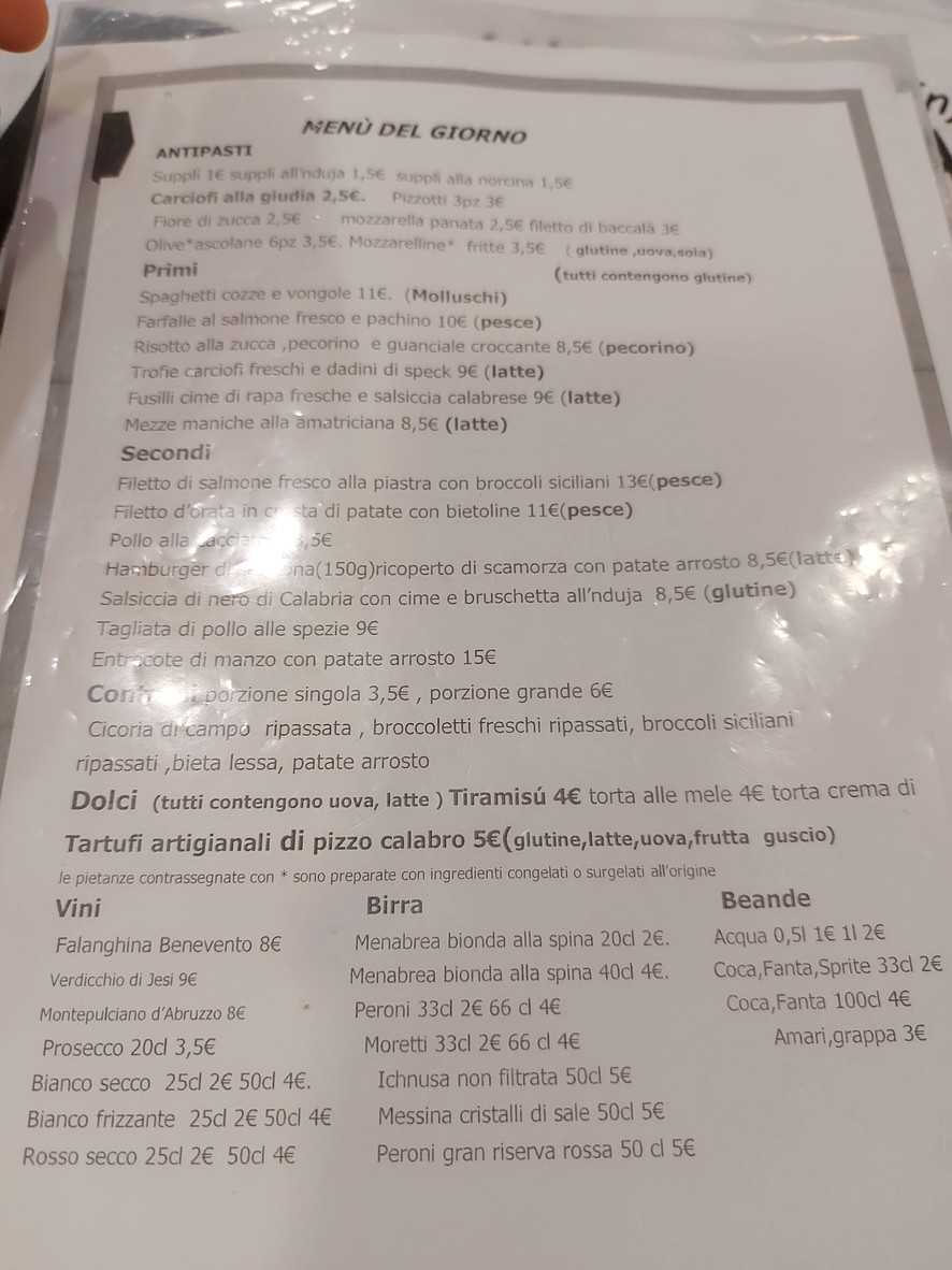 L'Incontro menu 1