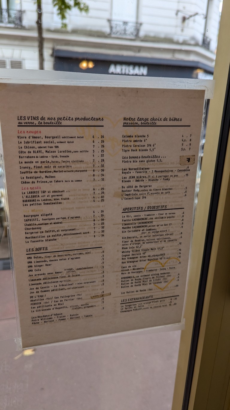 Huguette menu 2