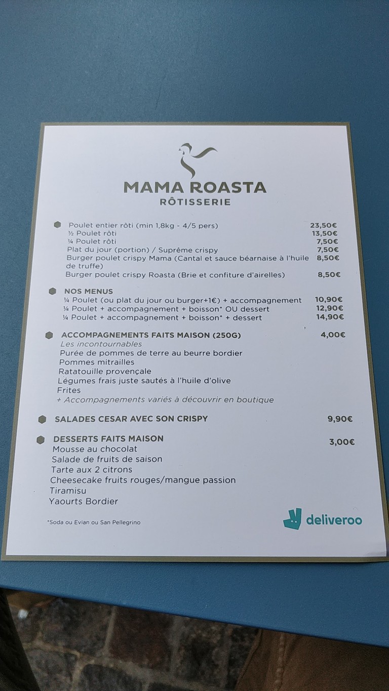 Mama Roasta menu 1