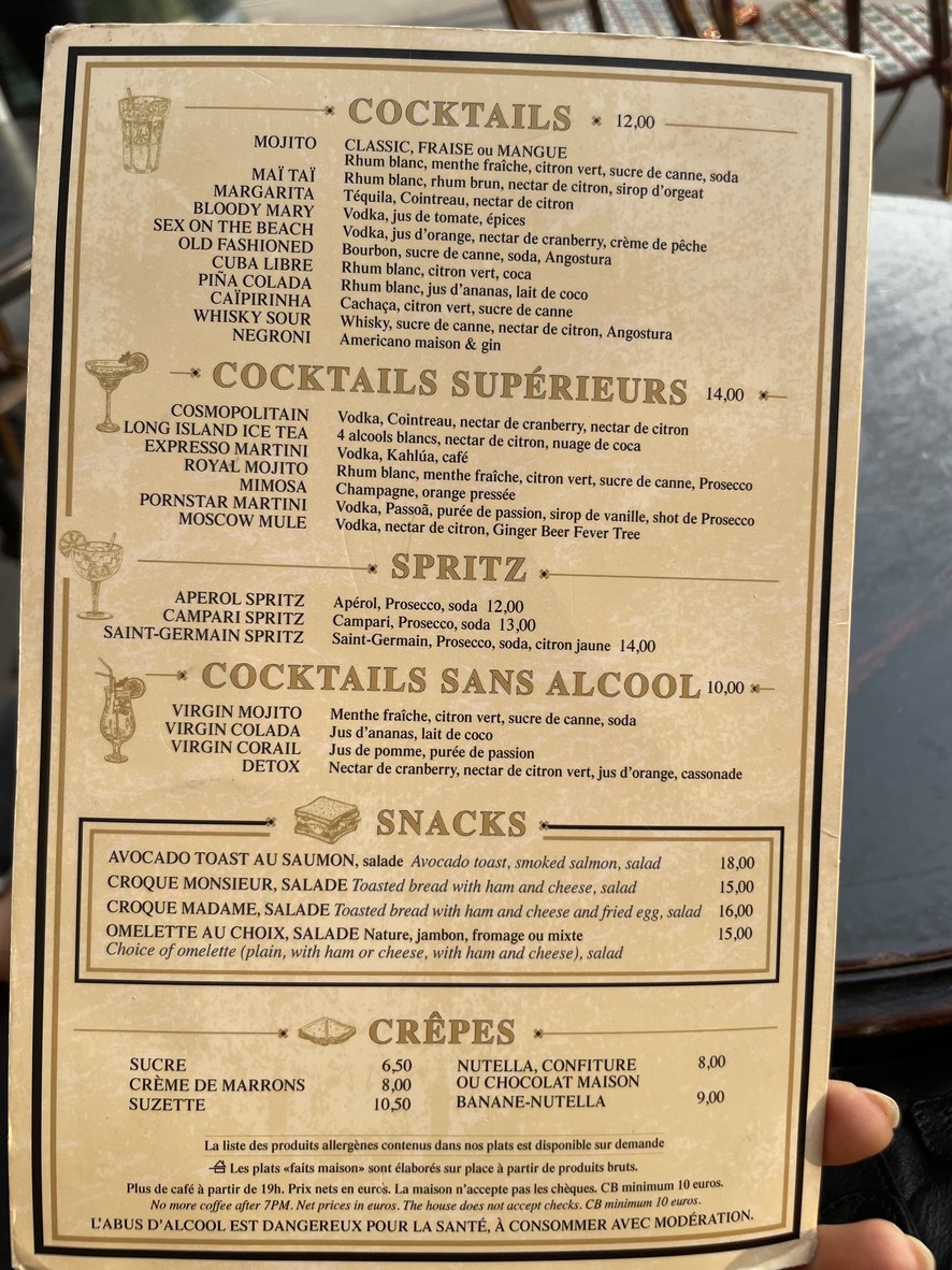 Le Metro Restaurant menu 1