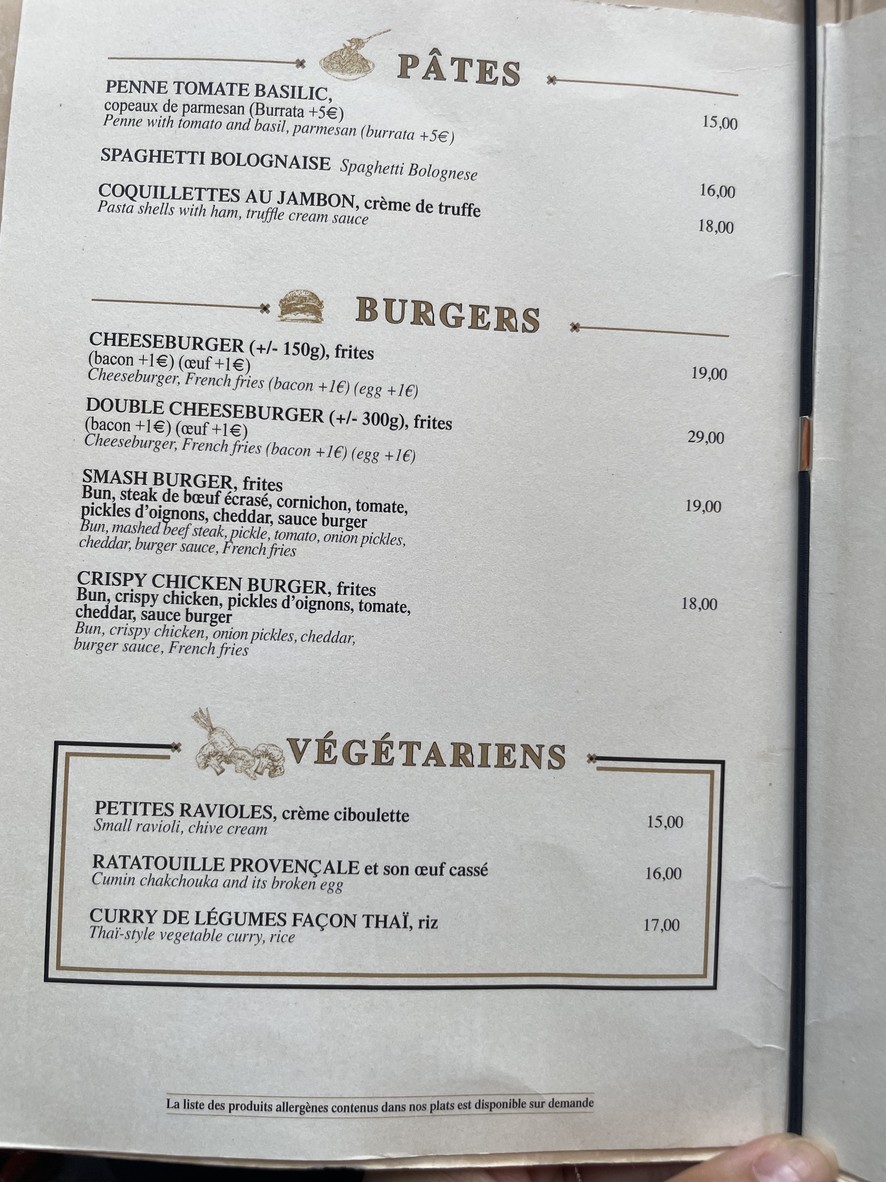 Le Metro Restaurant menu 2