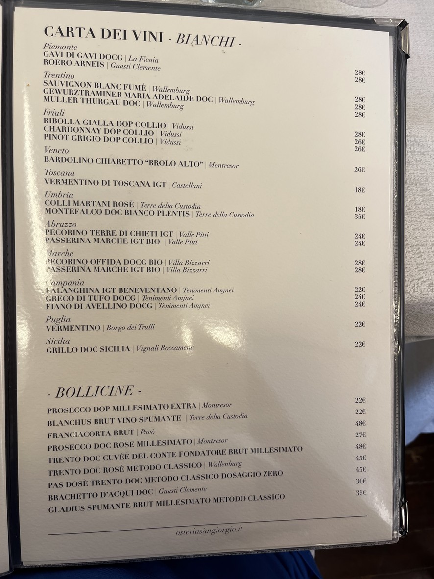 Osteria San Giorgio menu 6