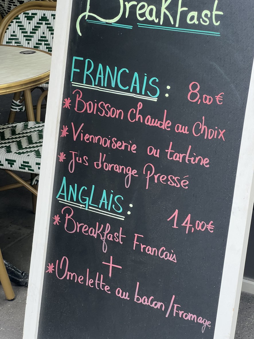 Au Levant menu 1