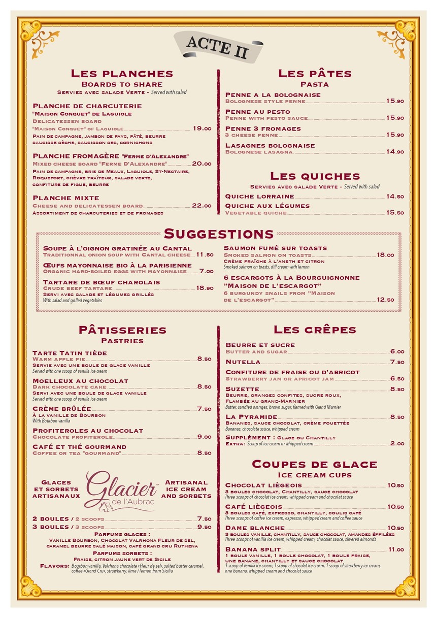 Café de la Comédie menu 2