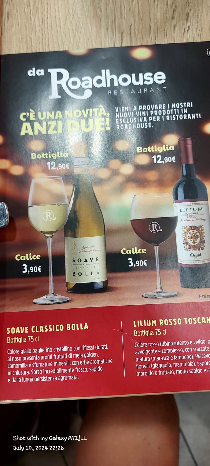 Roadhouse Restaurant Roma Trastevere menu 2