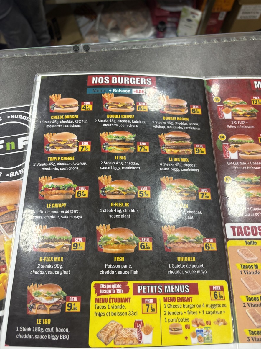 FNF Restaurant menu 3