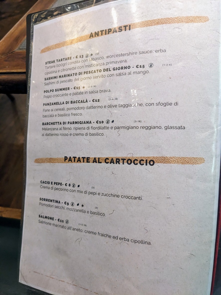 Dulcamara menu 1