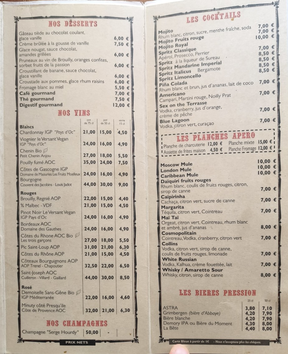 Bô-Zinc Café menu 3