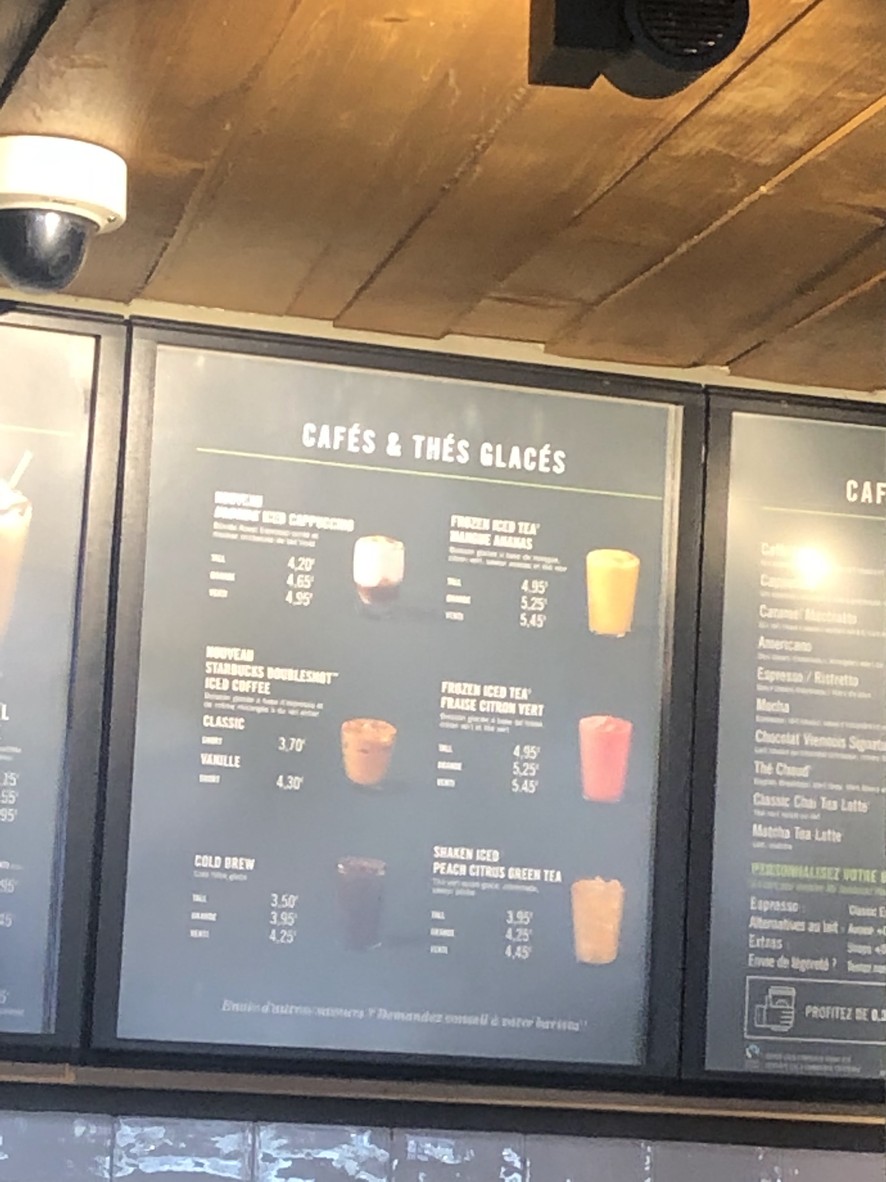 Starbucks menu 2