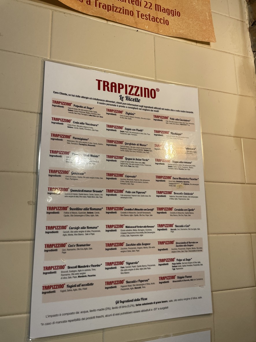 Trapizzino | Testaccio menu 1