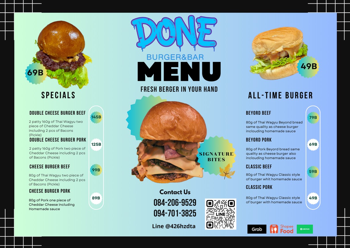 Done burger&bar menu 1