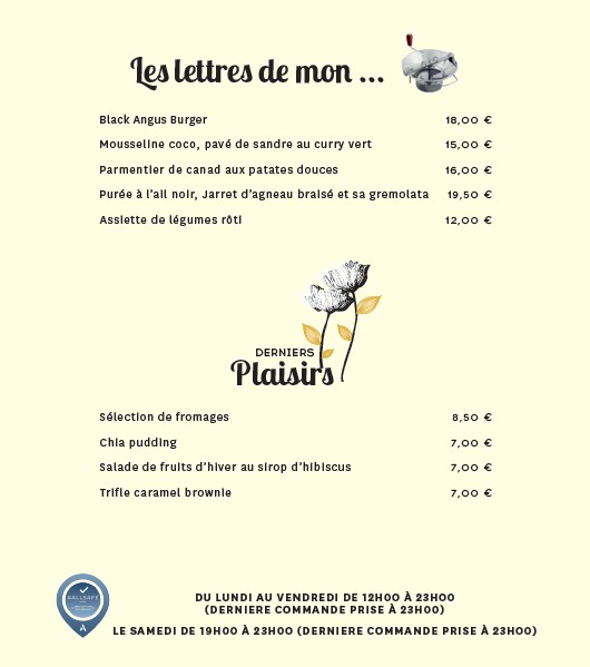 La Manufacture MEB menu 2