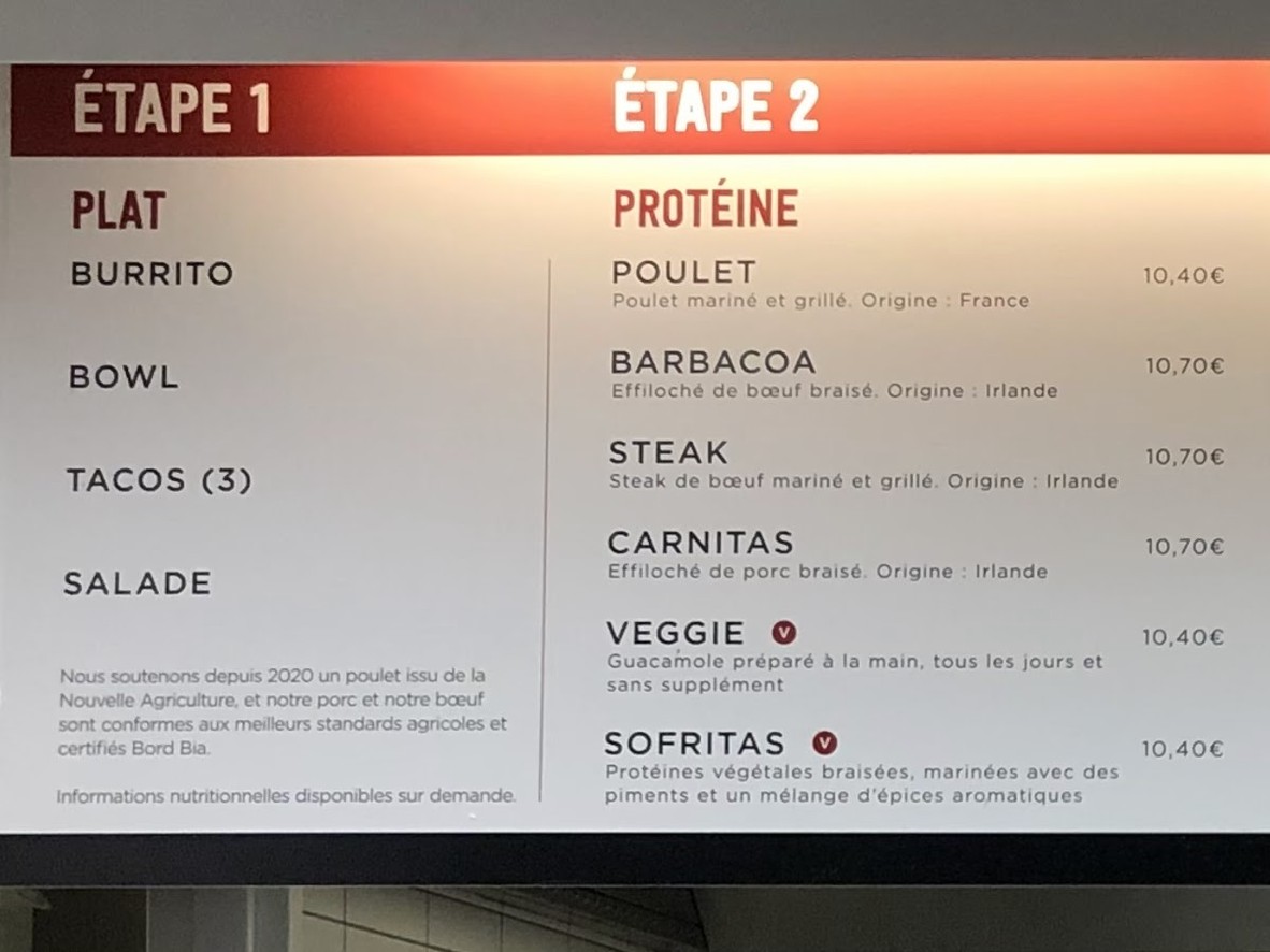 Chipotle Mexican Grill menu 1