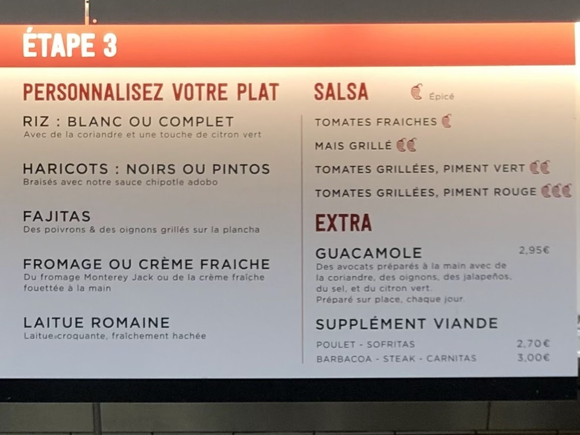 Chipotle Mexican Grill menu 2