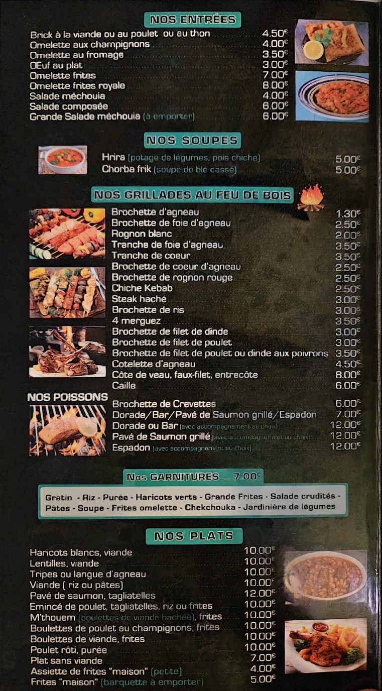 L'Olivier menu 1