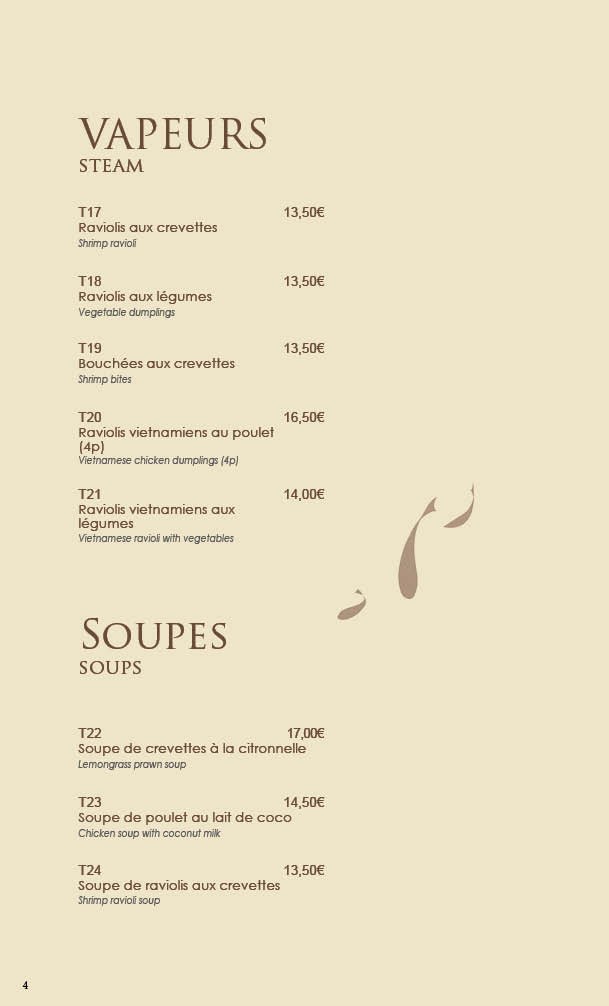 Ly Thaï menu 2