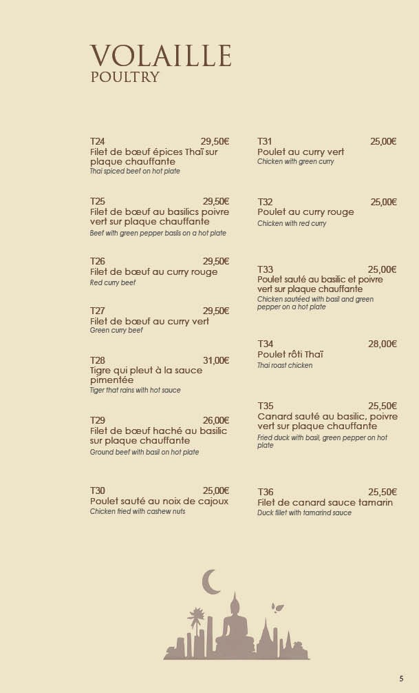Ly Thaï menu 3