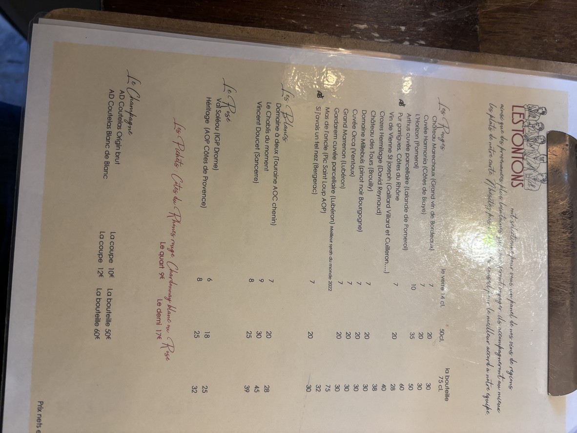Restaurant Les Tontons menu 4