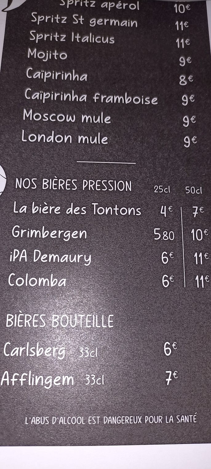 Restaurant Les Tontons menu 5