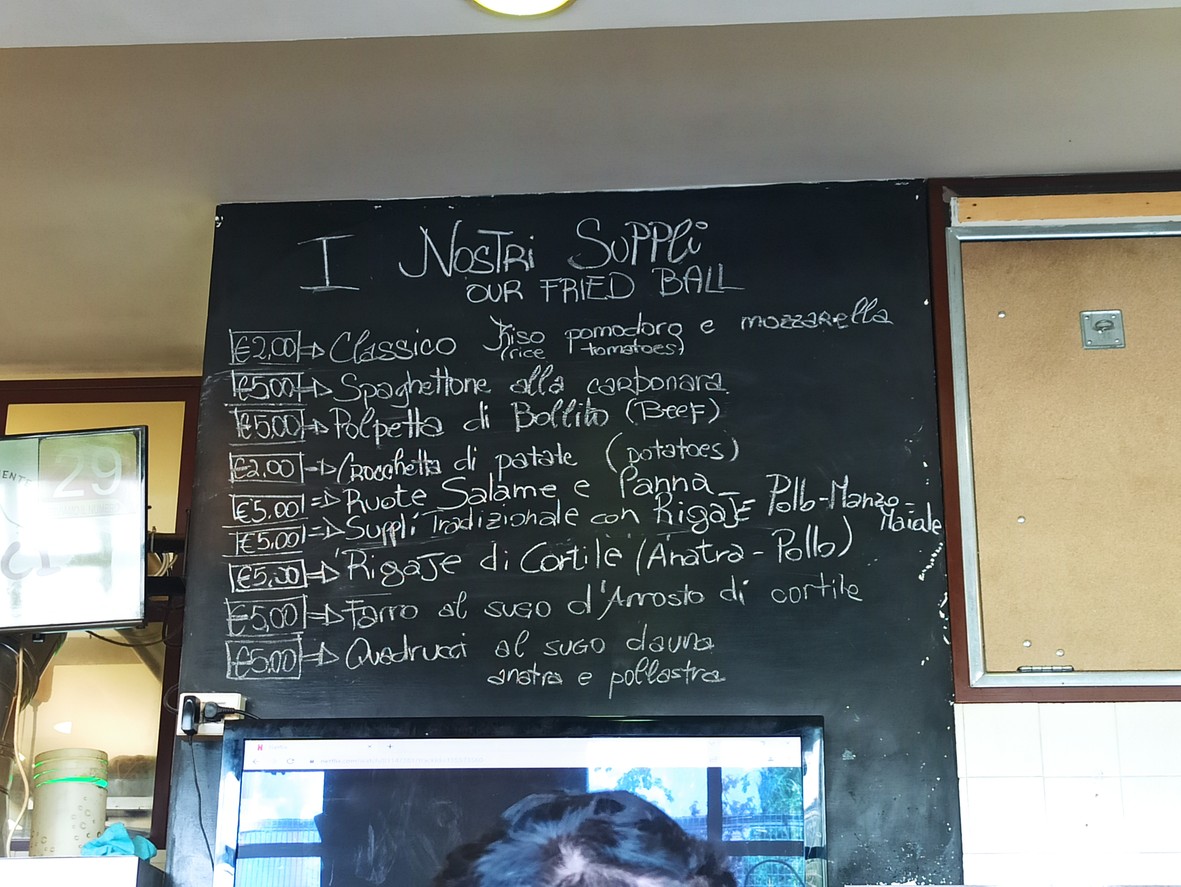 Bonci Pizzarium menu 1