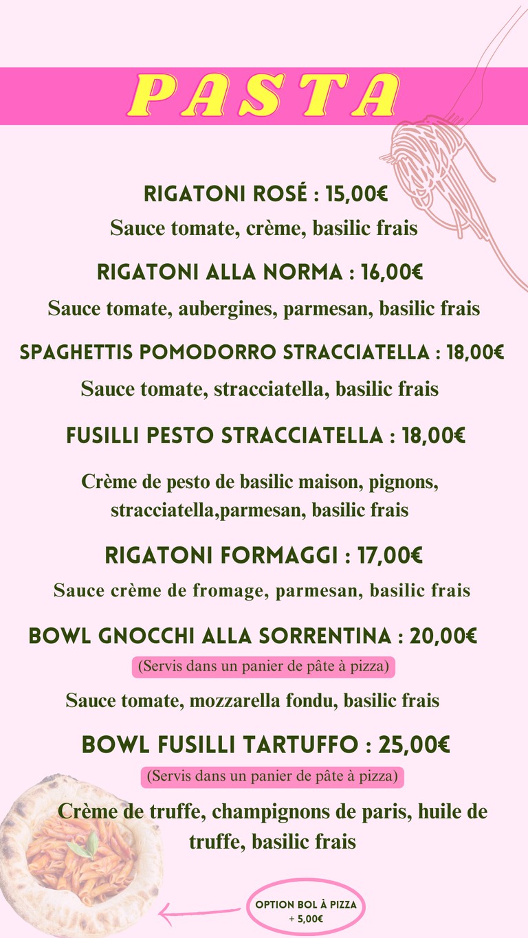 VENTISEI menu 2