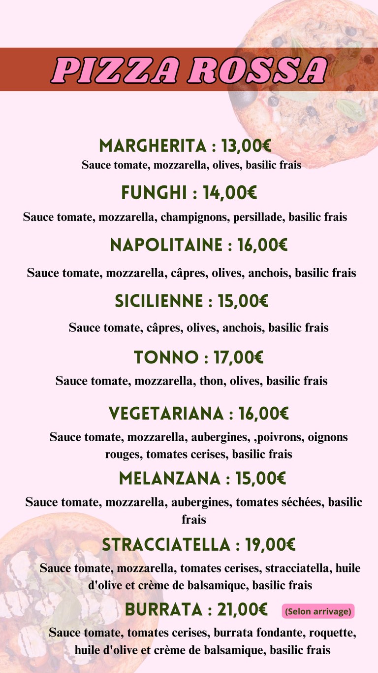 VENTISEI menu 3