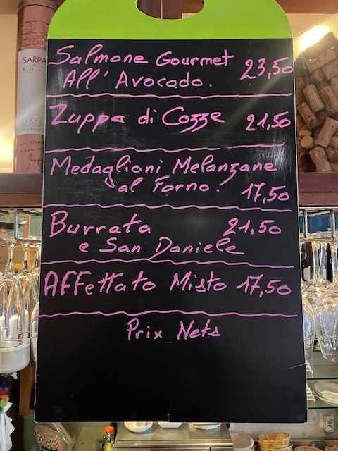 Pasta et Basta menu 1