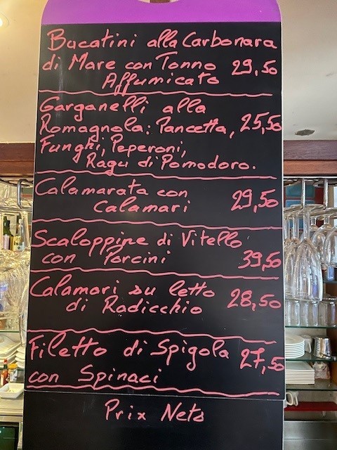 Pasta et Basta menu 2