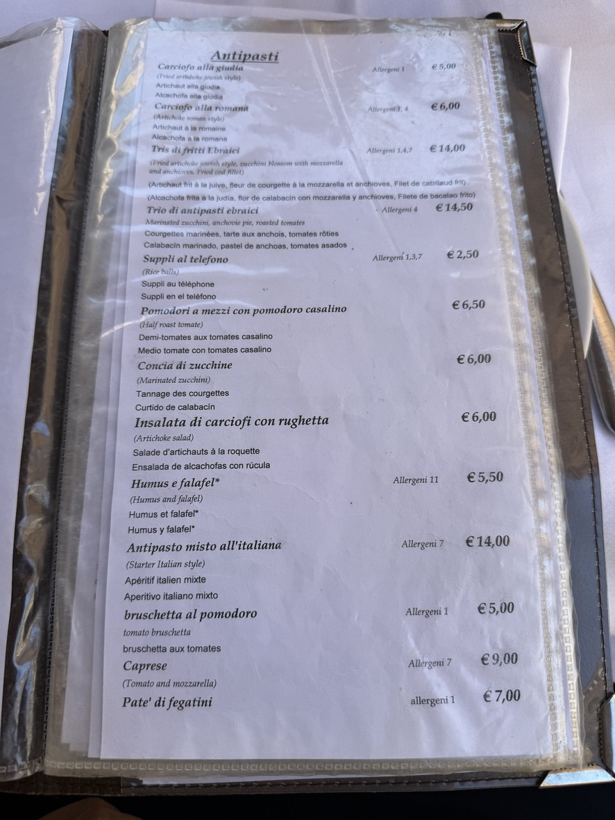 Taverna del Ghetto menu 1