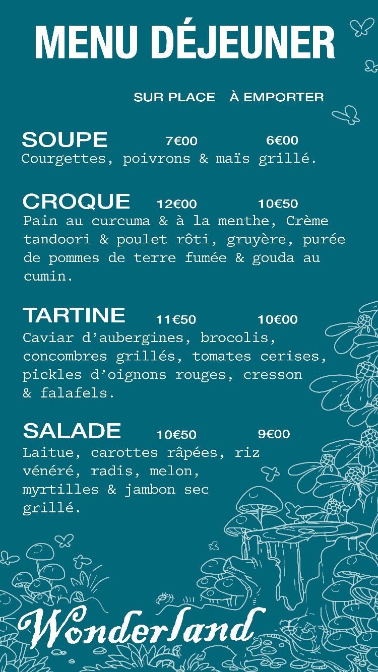 Wonderland Patisserie menu 1