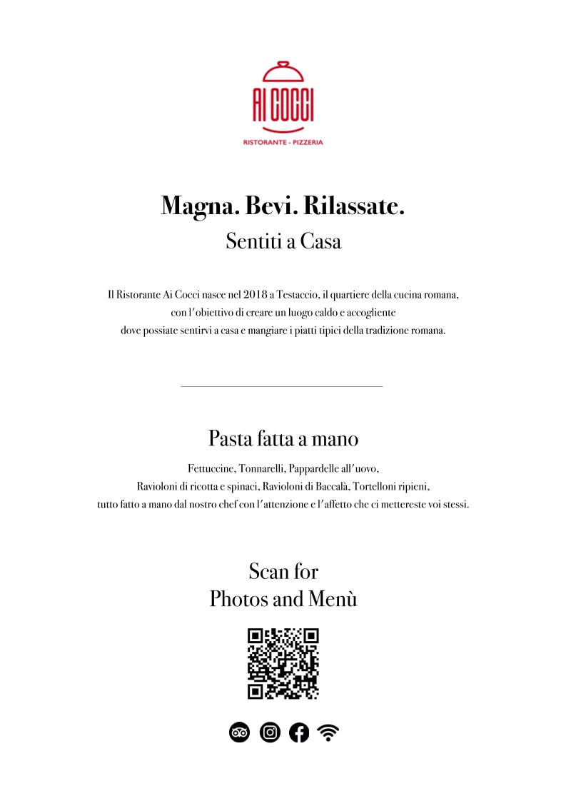 Ristorante Pizzeria Ai Cocci menu 1