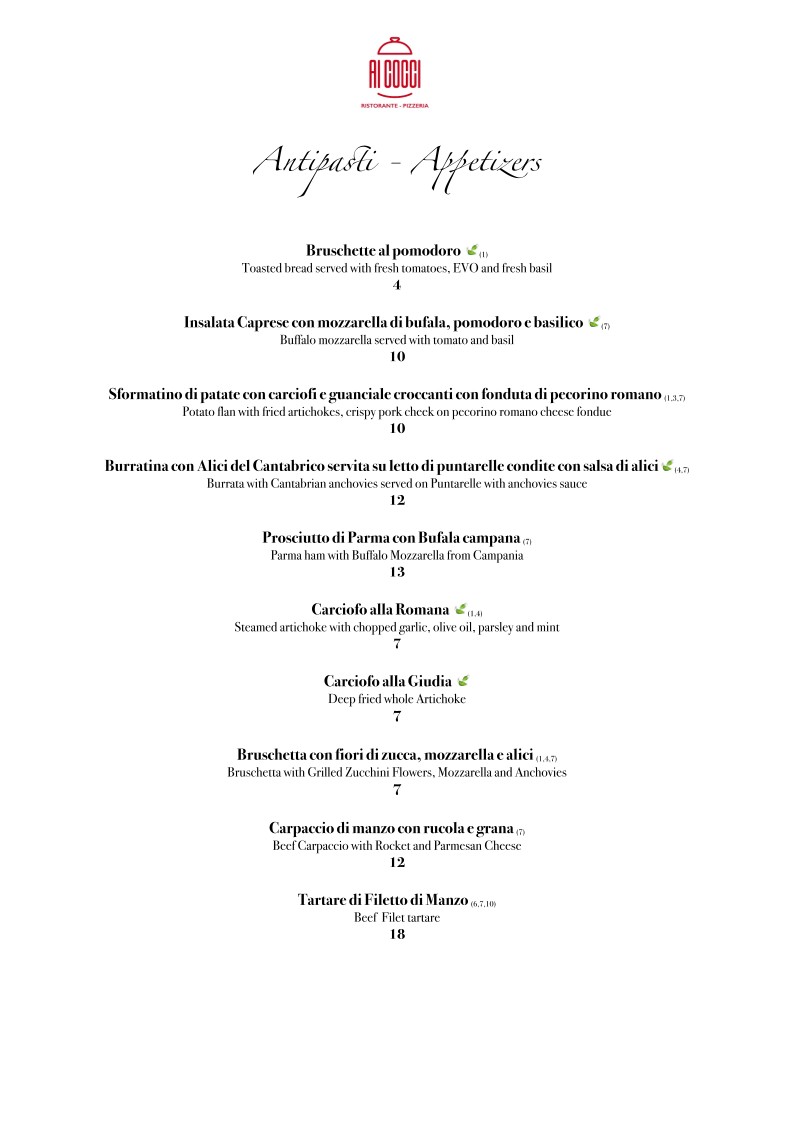 Ristorante Pizzeria Ai Cocci menu 2
