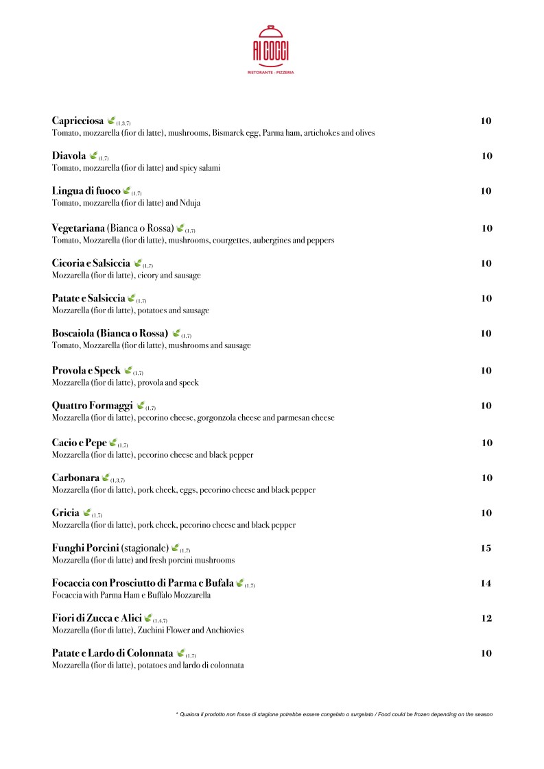 Ristorante Pizzeria Ai Cocci menu 4