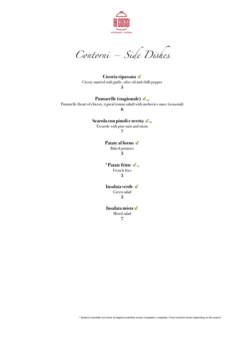 Ristorante Pizzeria Ai Cocci menu 7
