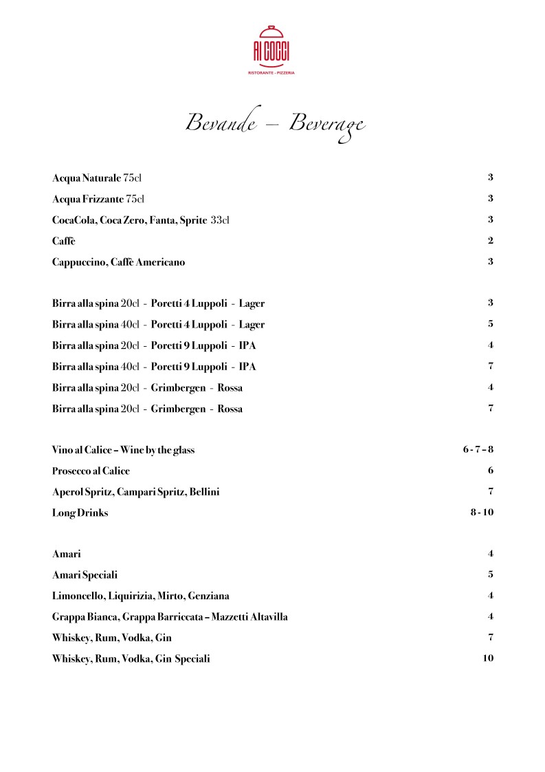 Ristorante Pizzeria Ai Cocci menu 9
