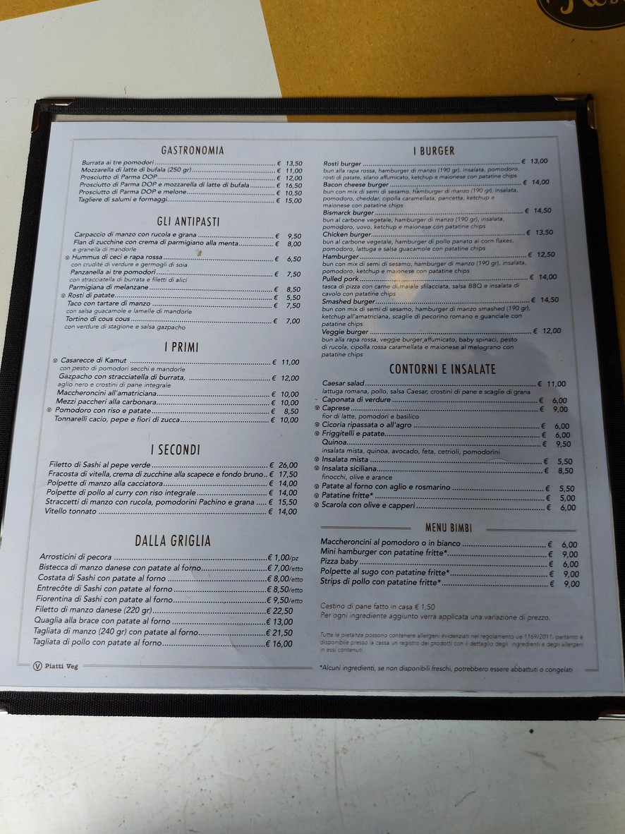 Rosti al Pigneto menu 1